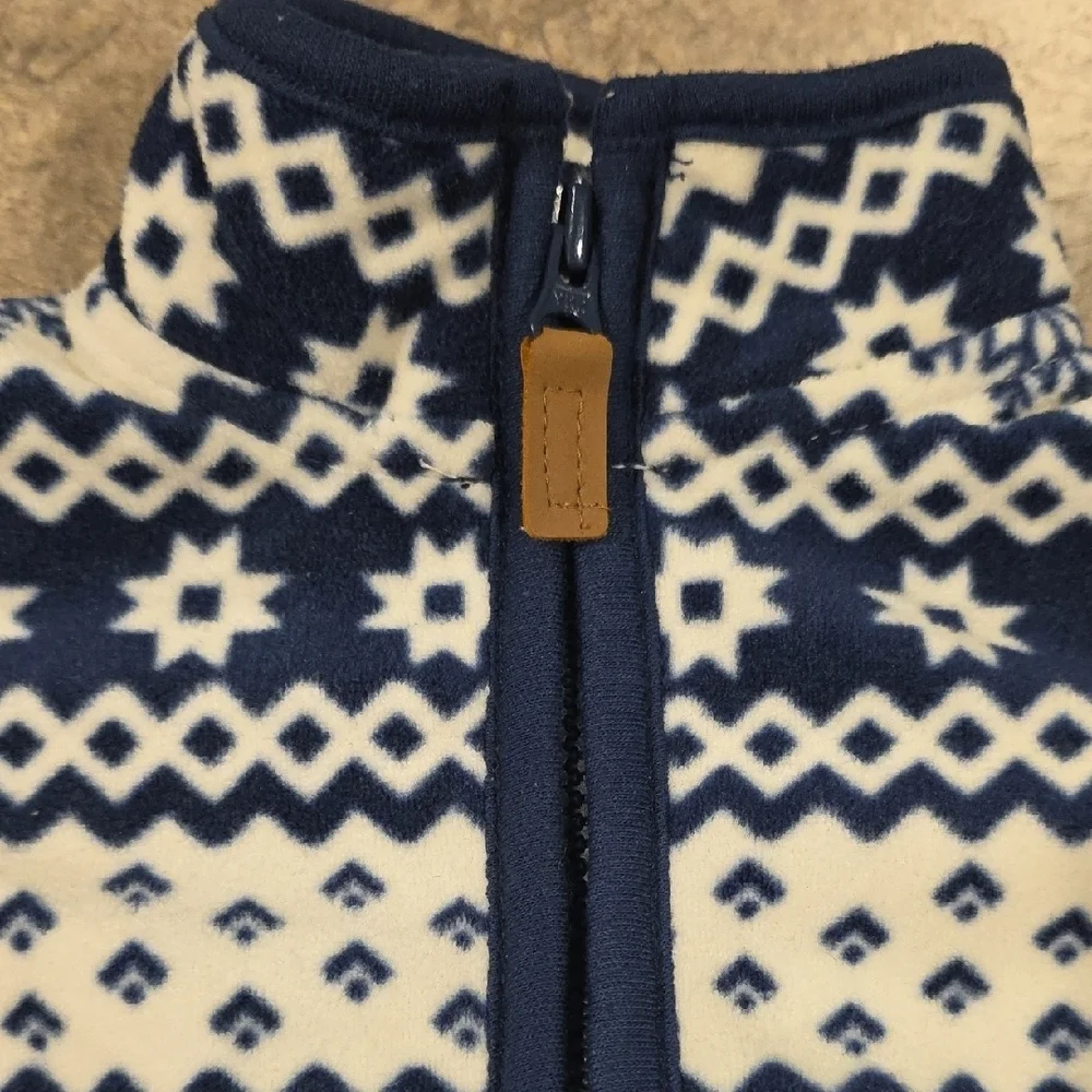 Carter's Navy and White Snowflake Footie